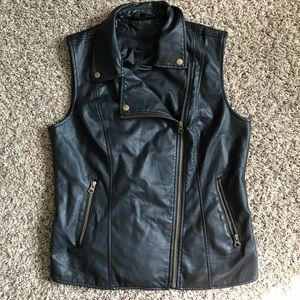 Faux Leather zip up vest